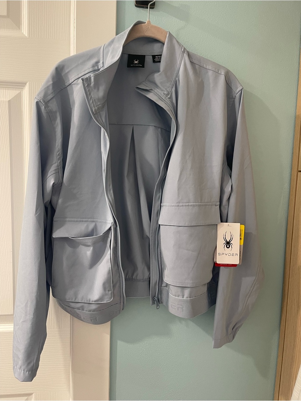 Spyder UPF 30 Medium Stretch Wind Breaker Crystal Blue Jacket Womens SWJ036
